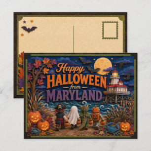 Fröhliches Halloween von Maryland-Kindern Postkarte