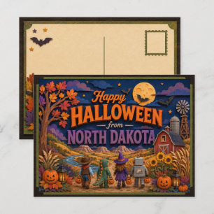 Fröhliches Halloween von North Dakota Kids Postkarte