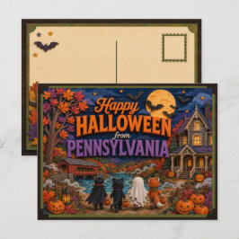 Fröhliches Halloween von Pennsylvania-Kindern Postkarte