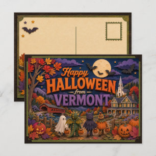 Fröhliches Halloween von Vermont-Kindern Postkarte
