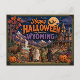 Fröhliches Halloween von Wyoming-Kindern Postkarte