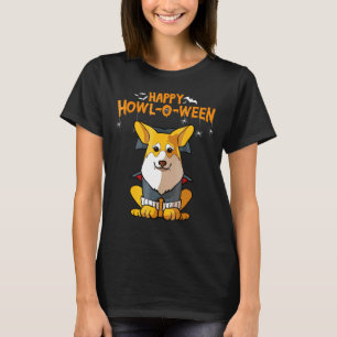 Fröhliches Halloween Welsh Corgi Dracula Vampir Hu T-Shirt
