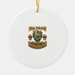 Fröhliches Halloween Zombies haben Zombie-Kopf-Pum Keramik Ornament