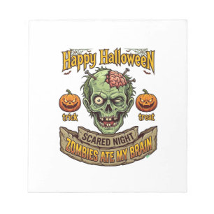 Fröhliches Halloween Zombies haben Zombie-Kopf-Pum Notizblock