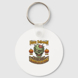 Fröhliches Halloween Zombies haben Zombie-Kopf-Pum Schlüsselanhänger