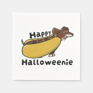 Fröhliches Halloweenie Hotdog Dachshund Serviette