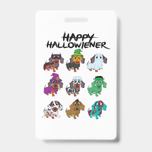 Fröhliches Halloweenie T-Shirt Halloween Dachshund Ausweis
