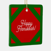 fröhliches Hanukkah-Ornament Keramikornament (Rechts)
