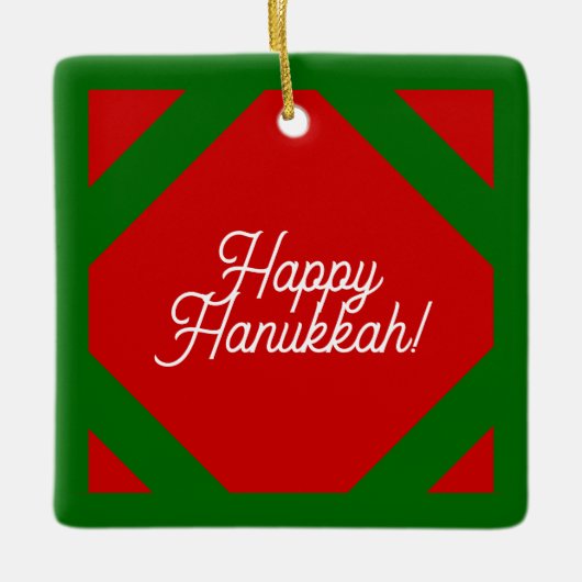 fröhliches Hanukkah-Ornament Keramikornament (Vorderseite)