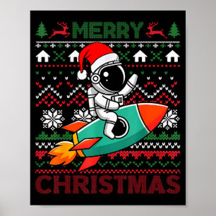 Fröhliches Hässliches Weihnachten Santa Hut Astron Poster