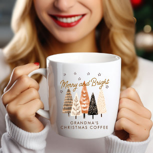Fröhliches & Helles Braun Personalisiertes Weihnac Kaffeetasse