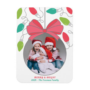 Fröhliches & Helles Familienfoto Weihnachten Magnet