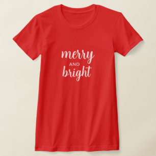 Fröhliches & Helles modernes Schriftzug-Weihnachts T-Shirt