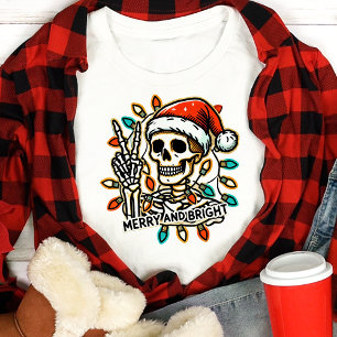 Fröhliches & Helles Skelett Friedens Weihnachten Tri-Blend Shirt