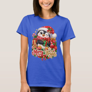 Fröhliches & Helles Weihnachts-Pinguin-Shirt T-Shirt