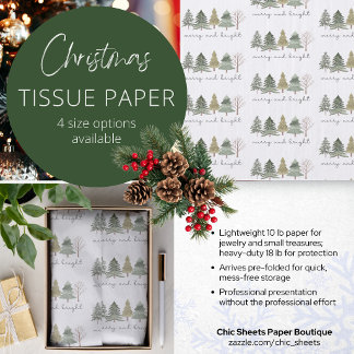 Fröhliches & Helles Weihnachtsbaum-Design-Tissue-P Seidenpapier