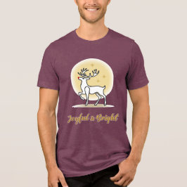 Fröhliches & Helles Weihnachtsrentier Tri-Blend Shirt
