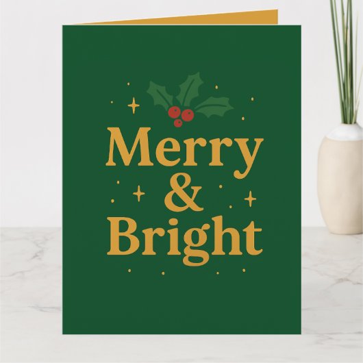 Fröhliches & Helles Weihnachtszitat Karte (Vorderseite)