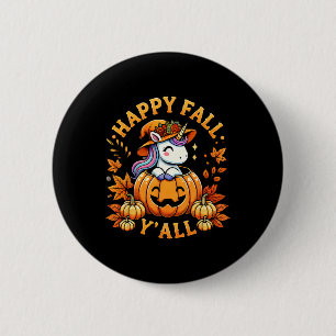 Fröhliches Herbst Euch alle Einhorn Kürbis Herbst Button