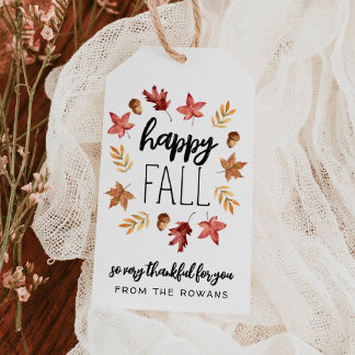 Fröhliches Herbst-Geschenk-Tag Geschenkanhänger