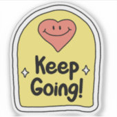 Fröhliches Herz - 'Behalt geht!' Motivierend Aufkleber (Vorderseite)