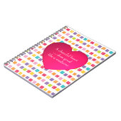 Fröhliches Herz-farbenes Muster Notizblock (Linke Seite)