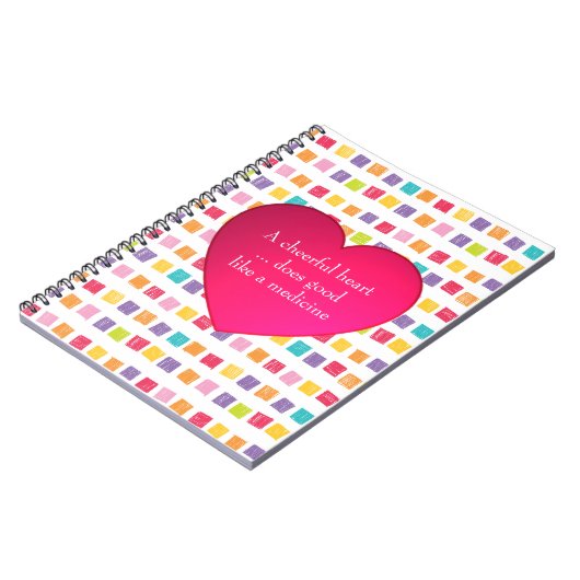 Fröhliches Herz-farbenes Muster Notizblock (Linke Seite)