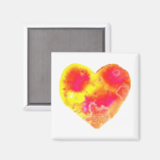 Fröhliches Herz Magnet (Vorderseite/Rückseite)