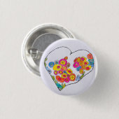 Fröhliches Herz von Lydia Art Sangria Button (Vorne & Hinten)