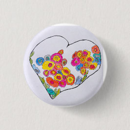 Fröhliches Herz von Lydia Art Sangria Button