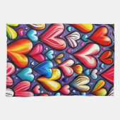 Fröhliches Herzmuster Geschirrtuch (Horizontal)