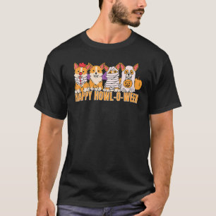 Fröhliches Heulen o ween Süßes Haustier Corgi Hund T-Shirt