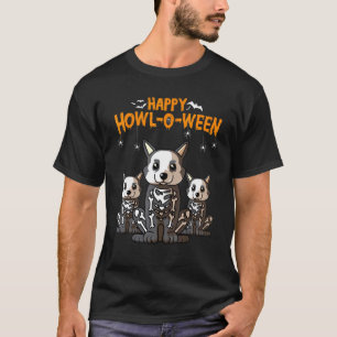 Fröhliches Heulen O Ween Welsh Corgi Skelett Hund  T-Shirt