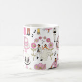 Fröhliches Hochzeitsfeier-Illustrationsmuster Kaffeetasse (Mittel)