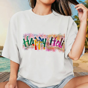 Fröhliches Holi-Farbenfest Mehrfarbiges Design T-Shirt