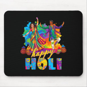 Fröhliches Holi-Farbfestival TanzfeierHapp Mousepad