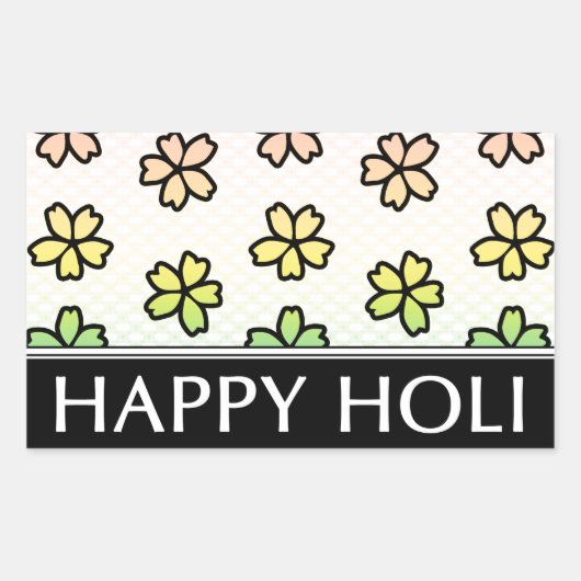 fröhliches Holi-Frühlingsfest Rechteckiger Aufkleber (Vorderseite)