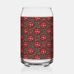 Fröhliches Holly-Blumen-Weihnachtsdesign – Festlic Dosenglas