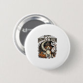 Fröhliches Howl-O-Ween Beagle Hexenhut Halloween-S Button (Vorne & Hinten)