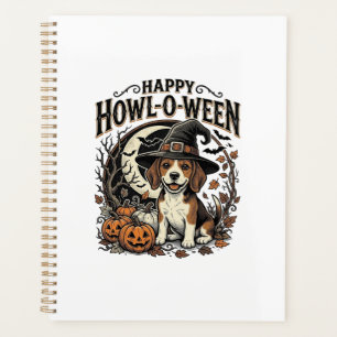Fröhliches Howl-O-Ween Beagle Hexenhut Halloween-S Planer