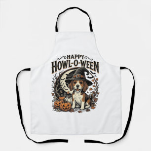 Fröhliches Howl-O-Ween Beagle Hexenhut Halloween-S Schürze