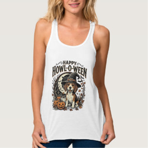 Fröhliches Howl-O-Ween Beagle Hexenhut Halloween-S Tank Top