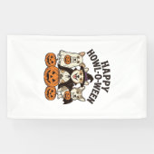 Fröhliches Howl-O-Ween Corgi Halloween Hund Vector Banner (Horizontal)