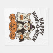 Fröhliches Howl-O-Ween Corgi Halloween Hund Vector Fleecedecke (Vorderseite (Horizontal))