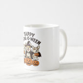 Fröhliches Howl-O-Ween Corgi Halloween Hund Vector Kaffeetasse (VorderseiteRechts)