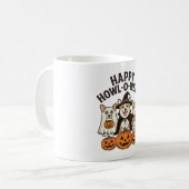Fröhliches Howl-O-Ween Corgi Halloween Hund Vector Kaffeetasse (Vorderseite Links)