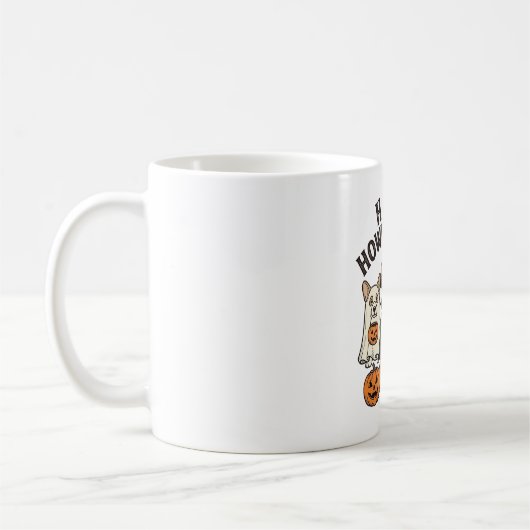 Fröhliches Howl-O-Ween Corgi Halloween Hund Vector Kaffeetasse (Links)