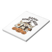 Fröhliches Howl-O-Ween Corgi Halloween Hund Vector Notizblock (Rotiert)