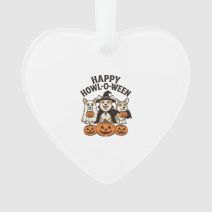 Fröhliches Howl-O-Ween Corgi Halloween Hund Vector Ornament