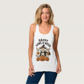 Fröhliches Howl-O-Ween Corgi Halloween Hund Vector Tank Top (Vorderseite Vollansicht)